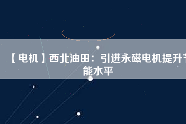 【電機】西北油田:引進(jìn)永磁電機提升節(jié)能水平 - TECO東元電機 | 變頻器·伺服電機·減速機·電機解決方案