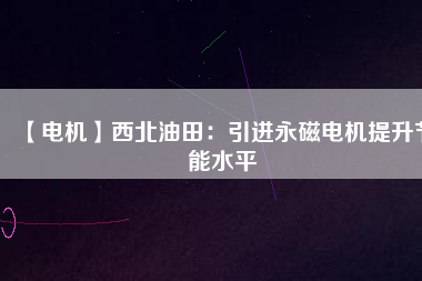 【電機】西北油田:引進(jìn)永磁電機提升節(jié)能水平 - TECO東元電機 | 變頻器·伺服電機·減速機·電機解決方案