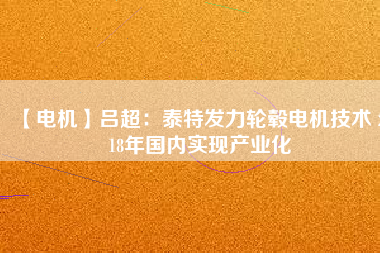 【電機】呂超：泰特發(fā)力輪轂電機技術(shù) 2018年國內(nèi)實現(xiàn)產(chǎn)業(yè)化 - TECO東元電機 | 變頻器·伺服電機·減速機·電機解決方案