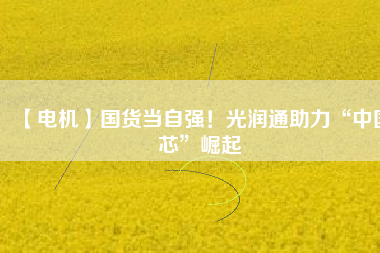 【電機】國貨當(dāng)自強！光潤通助力“中國芯”崛起 - TECO東元電機 | 變頻器·伺服電機·減速機·電機解決方案
