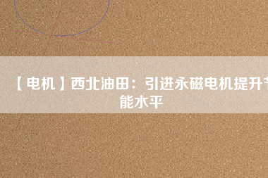 【電機】西北油田:引進(jìn)永磁電機提升節(jié)能水平 - TECO東元電機 | 變頻器·伺服電機·減速機·電機解決方案