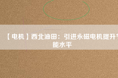 【電機】西北油田:引進(jìn)永磁電機提升節(jié)能水平 - TECO東元電機 | 變頻器·伺服電機·減速機·電機解決方案