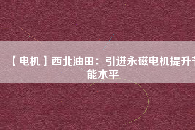 【電機】西北油田:引進(jìn)永磁電機提升節(jié)能水平 - TECO東元電機 | 變頻器·伺服電機·減速機·電機解決方案