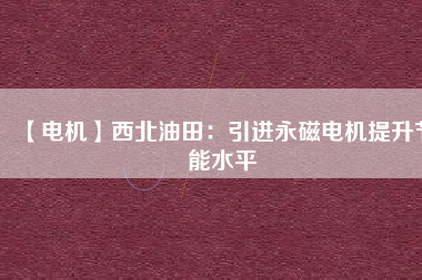 【電機】西北油田:引進(jìn)永磁電機提升節(jié)能水平 - TECO東元電機 | 變頻器·伺服電機·減速機·電機解決方案