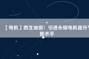 【電機】西北油田:引進(jìn)永磁電機提升節(jié)能水平 - TECO東元電機 | 變頻器·伺服電機·減速機·電機解決方案