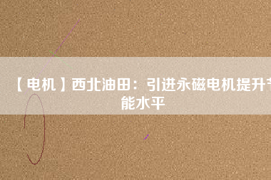 【電機】西北油田:引進(jìn)永磁電機提升節(jié)能水平 - TECO東元電機 | 變頻器·伺服電機·減速機·電機解決方案