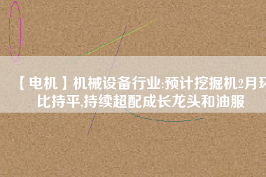 【電機(jī)】機(jī)械設(shè)備行業(yè):預(yù)計(jì)挖掘機(jī)2月環(huán)比持平,持續(xù)超配成長(zhǎng)龍頭和油服 - TECO東元電機(jī) | 變頻器·伺服電機(jī)·減速機(jī)·電機(jī)解決方案