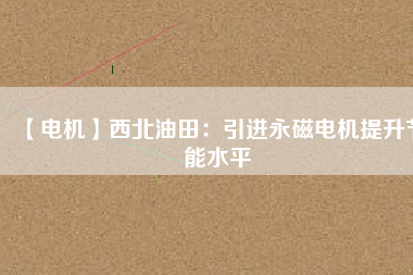 【電機】西北油田:引進(jìn)永磁電機提升節(jié)能水平 - TECO東元電機 | 變頻器·伺服電機·減速機·電機解決方案
