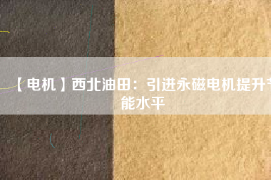 【電機】西北油田:引進(jìn)永磁電機提升節(jié)能水平 - TECO東元電機 | 變頻器·伺服電機·減速機·電機解決方案