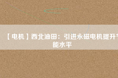 【電機】西北油田:引進(jìn)永磁電機提升節(jié)能水平 - TECO東元電機 | 變頻器·伺服電機·減速機·電機解決方案