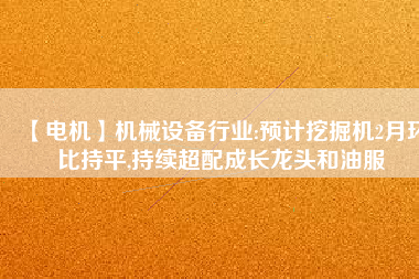 【電機(jī)】機(jī)械設(shè)備行業(yè):預(yù)計(jì)挖掘機(jī)2月環(huán)比持平,持續(xù)超配成長(zhǎng)龍頭和油服 - TECO東元電機(jī) | 變頻器·伺服電機(jī)·減速機(jī)·電機(jī)解決方案