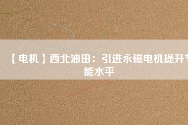 【電機】西北油田:引進(jìn)永磁電機提升節(jié)能水平 - TECO東元電機 | 變頻器·伺服電機·減速機·電機解決方案
