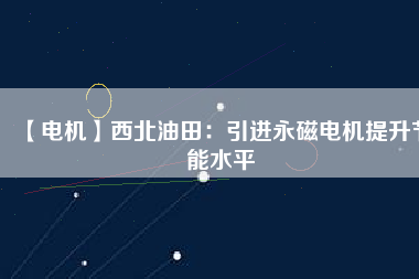 【電機】西北油田:引進(jìn)永磁電機提升節(jié)能水平 - TECO東元電機 | 變頻器·伺服電機·減速機·電機解決方案