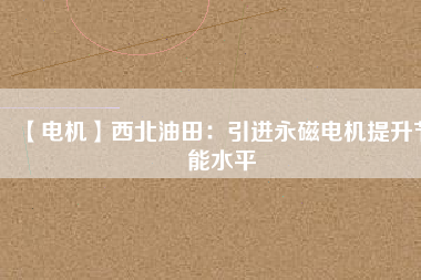【電機】西北油田:引進(jìn)永磁電機提升節(jié)能水平 - TECO東元電機 | 變頻器·伺服電機·減速機·電機解決方案