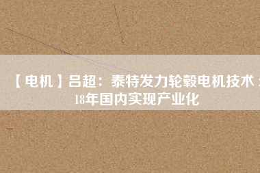 【電機】呂超：泰特發(fā)力輪轂電機技術(shù) 2018年國內(nèi)實現(xiàn)產(chǎn)業(yè)化 - TECO東元電機 | 變頻器·伺服電機·減速機·電機解決方案