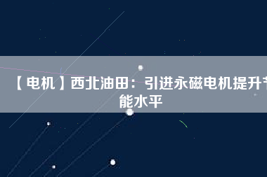 【電機】西北油田:引進(jìn)永磁電機提升節(jié)能水平 - TECO東元電機 | 變頻器·伺服電機·減速機·電機解決方案