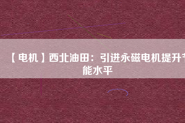 【電機】西北油田:引進(jìn)永磁電機提升節(jié)能水平 - TECO東元電機 | 變頻器·伺服電機·減速機·電機解決方案