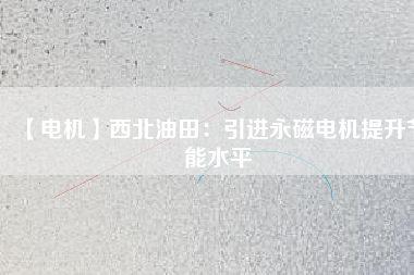 【電機】西北油田:引進(jìn)永磁電機提升節(jié)能水平 - TECO東元電機 | 變頻器·伺服電機·減速機·電機解決方案
