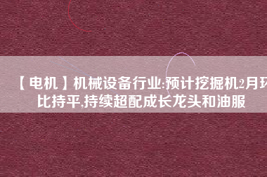 【電機(jī)】機(jī)械設(shè)備行業(yè):預(yù)計(jì)挖掘機(jī)2月環(huán)比持平,持續(xù)超配成長(zhǎng)龍頭和油服 - TECO東元電機(jī) | 變頻器·伺服電機(jī)·減速機(jī)·電機(jī)解決方案
