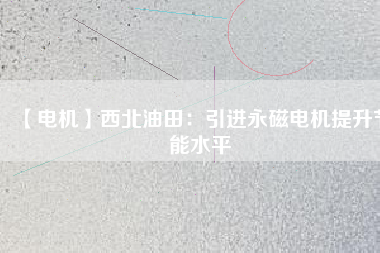 【電機】西北油田:引進(jìn)永磁電機提升節(jié)能水平 - TECO東元電機 | 變頻器·伺服電機·減速機·電機解決方案