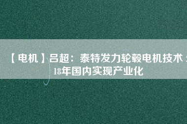 【電機】呂超：泰特發(fā)力輪轂電機技術(shù) 2018年國內(nèi)實現(xiàn)產(chǎn)業(yè)化 - TECO東元電機 | 變頻器·伺服電機·減速機·電機解決方案