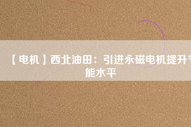 【電機】西北油田:引進(jìn)永磁電機提升節(jié)能水平 - TECO東元電機 | 變頻器·伺服電機·減速機·電機解決方案