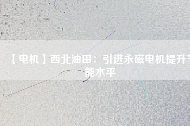 【電機】西北油田:引進(jìn)永磁電機提升節(jié)能水平 - TECO東元電機 | 變頻器·伺服電機·減速機·電機解決方案
