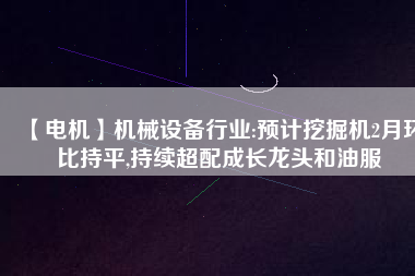 【電機(jī)】機(jī)械設(shè)備行業(yè):預(yù)計(jì)挖掘機(jī)2月環(huán)比持平,持續(xù)超配成長(zhǎng)龍頭和油服 - TECO東元電機(jī) | 變頻器·伺服電機(jī)·減速機(jī)·電機(jī)解決方案