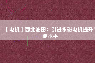 【電機】西北油田:引進(jìn)永磁電機提升節(jié)能水平 - TECO東元電機 | 變頻器·伺服電機·減速機·電機解決方案