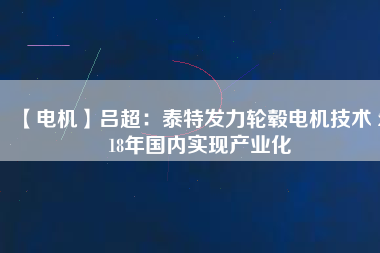 【電機】呂超：泰特發(fā)力輪轂電機技術(shù) 2018年國內(nèi)實現(xiàn)產(chǎn)業(yè)化 - TECO東元電機 | 變頻器·伺服電機·減速機·電機解決方案