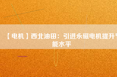 【電機】西北油田:引進(jìn)永磁電機提升節(jié)能水平 - TECO東元電機 | 變頻器·伺服電機·減速機·電機解決方案
