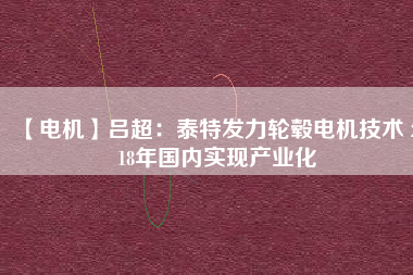 【電機】呂超：泰特發(fā)力輪轂電機技術(shù) 2018年國內(nèi)實現(xiàn)產(chǎn)業(yè)化 - TECO東元電機 | 變頻器·伺服電機·減速機·電機解決方案