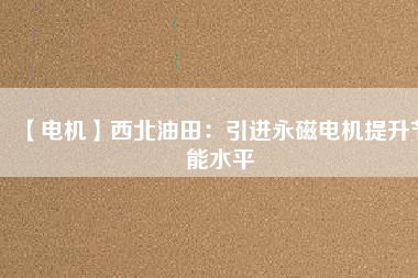 【電機】西北油田:引進(jìn)永磁電機提升節(jié)能水平 - TECO東元電機 | 變頻器·伺服電機·減速機·電機解決方案