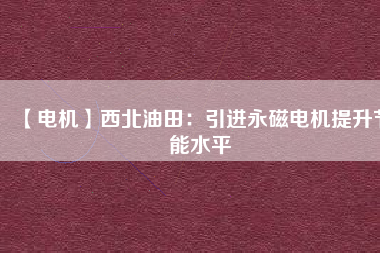 【電機】西北油田:引進(jìn)永磁電機提升節(jié)能水平 - TECO東元電機 | 變頻器·伺服電機·減速機·電機解決方案