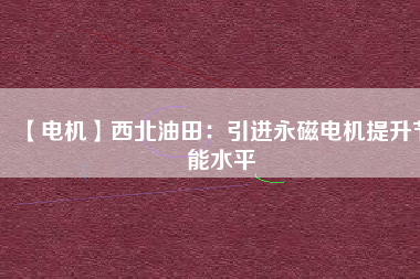【電機】西北油田:引進(jìn)永磁電機提升節(jié)能水平 - TECO東元電機 | 變頻器·伺服電機·減速機·電機解決方案