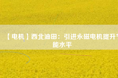 【電機】西北油田:引進(jìn)永磁電機提升節(jié)能水平 - TECO東元電機 | 變頻器·伺服電機·減速機·電機解決方案