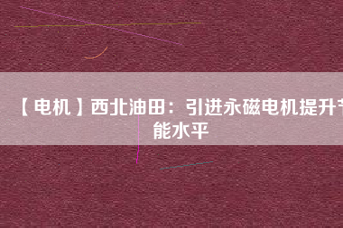 【電機】西北油田:引進(jìn)永磁電機提升節(jié)能水平 - TECO東元電機 | 變頻器·伺服電機·減速機·電機解決方案