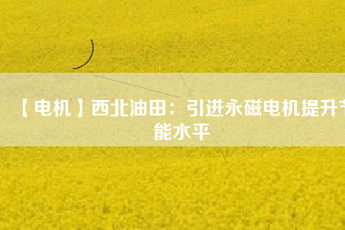 【電機】西北油田:引進(jìn)永磁電機提升節(jié)能水平 - TECO東元電機 | 變頻器·伺服電機·減速機·電機解決方案