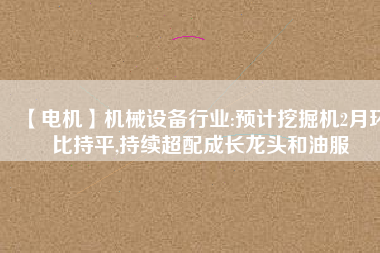 【電機(jī)】機(jī)械設(shè)備行業(yè):預(yù)計(jì)挖掘機(jī)2月環(huán)比持平,持續(xù)超配成長(zhǎng)龍頭和油服 - TECO東元電機(jī) | 變頻器·伺服電機(jī)·減速機(jī)·電機(jī)解決方案