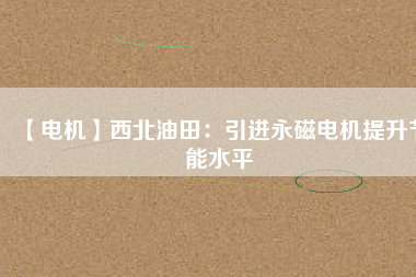 【電機】西北油田:引進(jìn)永磁電機提升節(jié)能水平 - TECO東元電機 | 變頻器·伺服電機·減速機·電機解決方案