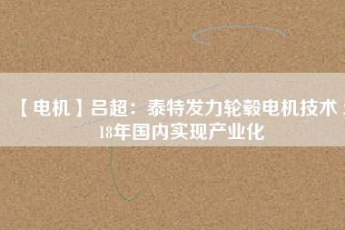 【電機】呂超：泰特發(fā)力輪轂電機技術(shù) 2018年國內(nèi)實現(xiàn)產(chǎn)業(yè)化 - TECO東元電機 | 變頻器·伺服電機·減速機·電機解決方案