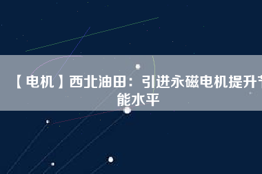 【電機】西北油田:引進(jìn)永磁電機提升節(jié)能水平 - TECO東元電機 | 變頻器·伺服電機·減速機·電機解決方案