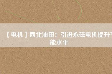 【電機】西北油田:引進(jìn)永磁電機提升節(jié)能水平 - TECO東元電機 | 變頻器·伺服電機·減速機·電機解決方案