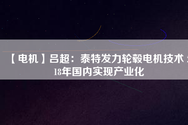 【電機】呂超：泰特發(fā)力輪轂電機技術(shù) 2018年國內(nèi)實現(xiàn)產(chǎn)業(yè)化 - TECO東元電機 | 變頻器·伺服電機·減速機·電機解決方案