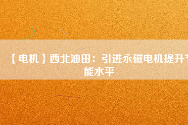 【電機】西北油田:引進(jìn)永磁電機提升節(jié)能水平 - TECO東元電機 | 變頻器·伺服電機·減速機·電機解決方案