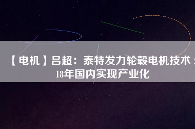 【電機】呂超：泰特發(fā)力輪轂電機技術(shù) 2018年國內(nèi)實現(xiàn)產(chǎn)業(yè)化 - TECO東元電機 | 變頻器·伺服電機·減速機·電機解決方案