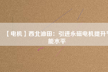 【電機】西北油田:引進(jìn)永磁電機提升節(jié)能水平 - TECO東元電機 | 變頻器·伺服電機·減速機·電機解決方案