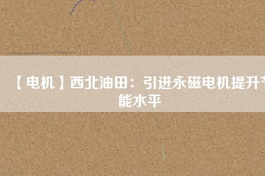 【電機】西北油田:引進(jìn)永磁電機提升節(jié)能水平 - TECO東元電機 | 變頻器·伺服電機·減速機·電機解決方案