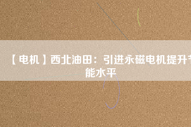 【電機】西北油田:引進(jìn)永磁電機提升節(jié)能水平 - TECO東元電機 | 變頻器·伺服電機·減速機·電機解決方案