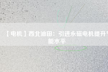 【電機】西北油田:引進(jìn)永磁電機提升節(jié)能水平 - TECO東元電機 | 變頻器·伺服電機·減速機·電機解決方案